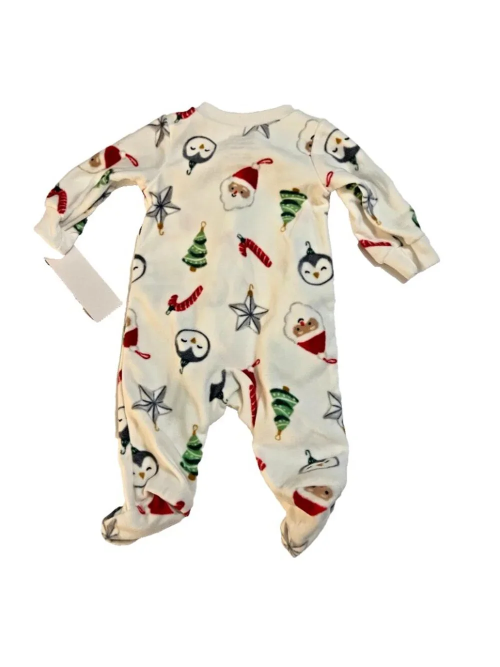 Carters Just One You Footed Santa Penguin 2 Way Zipper Sleep Play Sz 3M NWT